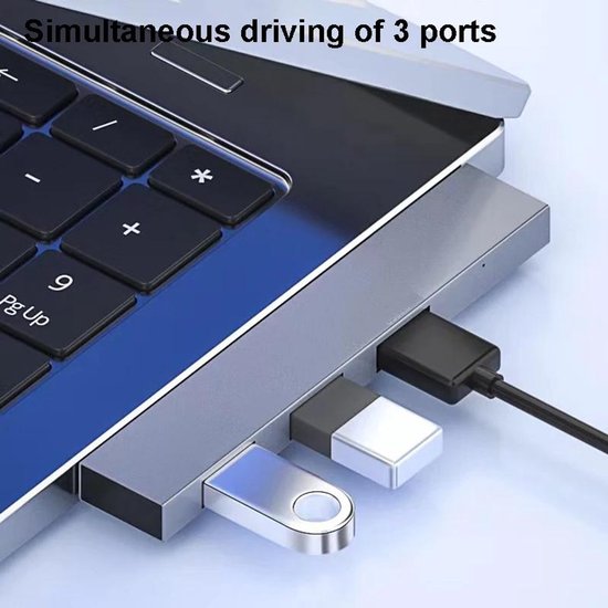 USB A Hub 4 Poort – USB 3.0 & 2.0 Extender – Multiport Splitter – Draagbaar voor Laptop & PC – Zwart-Ilumina Benelux