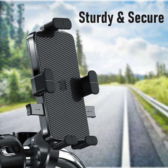 Telefoonhouder fiets – Universeel voor motor – 360° draaibaar – Anti-shock & vibratie – Zwart-Ilumina Benelux