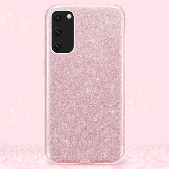 Samsung Galaxy A32 5G Hoesjes – Siliconen TPU Backcover – Glitters BlingBling – Roze-Ilumina Benelux