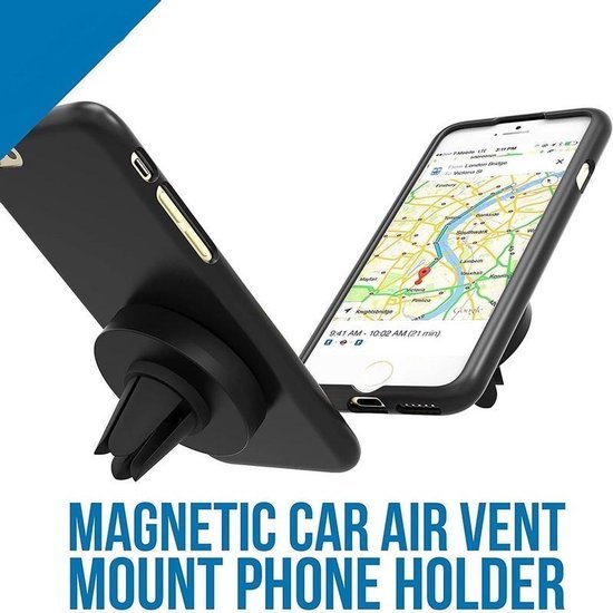 Telefoonhouder auto – Magnetische Ventilatierooster Houder – Universeel – Sterke Magneet – Zwart-Telefoonhouders-Ilumina Benelux