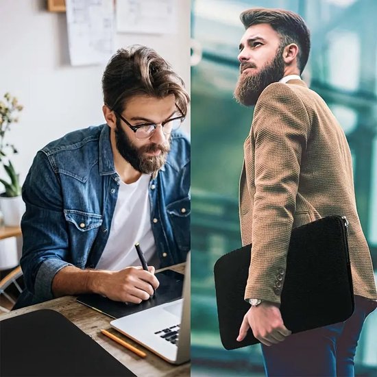 Laptophoes 15.6 inch – Sleeve Laptoptas – Geschikt voor MacBook, Laptop & Chromebook – Beschermhoes – Grijs-Laptoptas-Ilumina Benelux