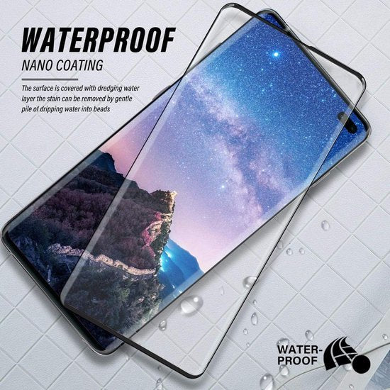 Bookcase hoesje Geschikt voor: Samsung Galaxy S10+ Portemonnee Goud met 2x Glas Screenprotector