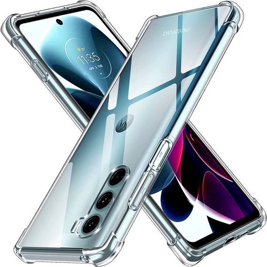 Motorola Moto G200 5G Hoesjes – Soft TPU Siliconen Backcover – Schokbestendig – Inclusief Screenprotector – Transparant-Ilumina Benelux