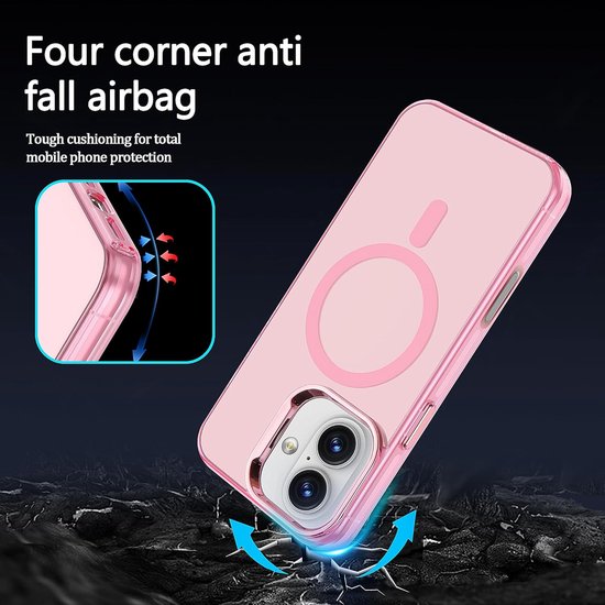 iPhone 16 Hoesjes – Magnetische Backcover – MagSafe Compatibel – Slank & Schokbestendig – Roze-Ilumina Benelux