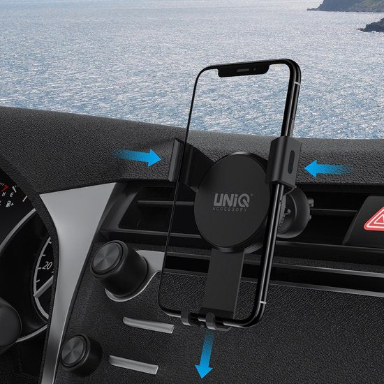 Telefoonhouder auto – Ventilatierooster Triclamp – Universeel – 360° Draaibaar – Zwart-Telefoonhouders-Ilumina Benelux