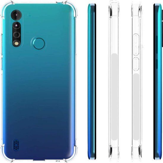 Motorola Moto G8 Power Lite Hoesjes – Siliconen Backcover – Schokbestendig – Transparant – 2x Screenprotector-Ilumina Benelux