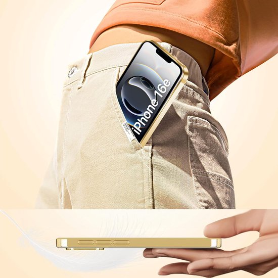 iPhone 16E / SE 4 Hoesjes – Backcover – Camera Lens Protector – MagSafe Compatibel – Goud-Ilumina Benelux
