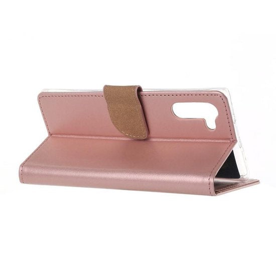 Samsung Galaxy Note 10 Hoesjes – Portemonnee Hoes – Magneetsluiting – 2x Gehard Glas Screenprotector – Roségoud-Ilumina Benelux