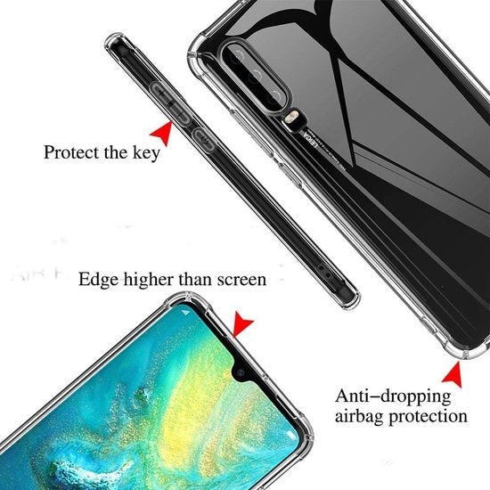 Shock proof Hoesje Geschikt voor: Samsung Galaxy A60 - Anti -Shock Silicone - Transparant