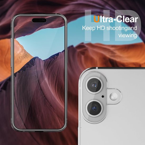 iPhone 16 Hoesjes – Transparante Siliconen Backcover – 2x Screenprotector Gehard Glas – 2x Camera Lens Protector – 5-in-1 Set-Ilumina Benelux