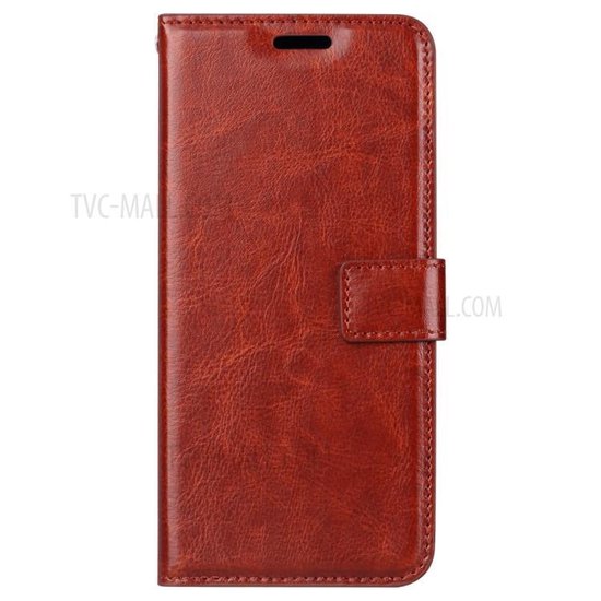 Samsung Galaxy A8 2018 Hoesjes – Portemonnee Hoes – Pasjeshouder – 2x Gehard Glas Screenprotector – Bruin-Ilumina Benelux