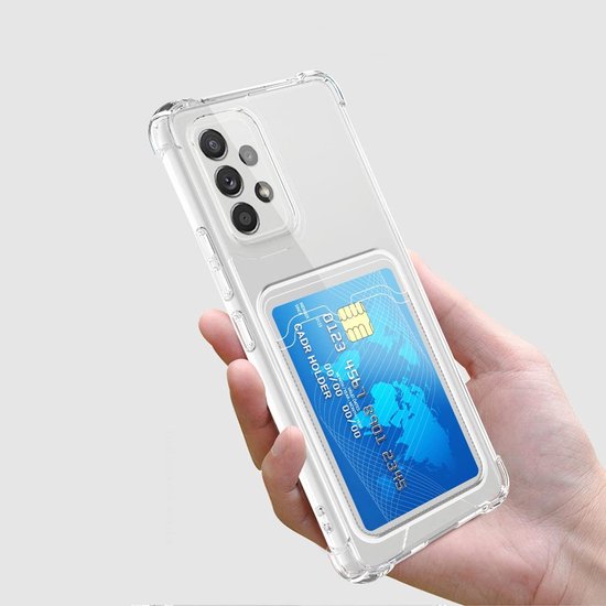 Schokbestendig Hoesje Pasjeshouder Geschikt voor: Samsung Galaxy A34 - Transparant