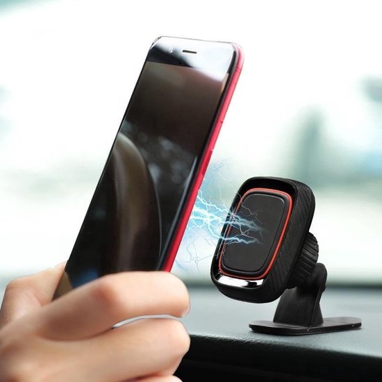 Telefoonhouder auto – Magnetisch – 3M plakmontage – 360° draaibaar dashboard – Zwart-Ilumina Benelux