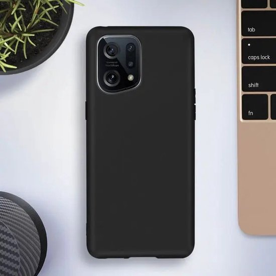 Oppo Find X5 Hoesjes – Siliconen Backcover – Soft Silicone – Schokbestendig – Zwart-Ilumina Benelux