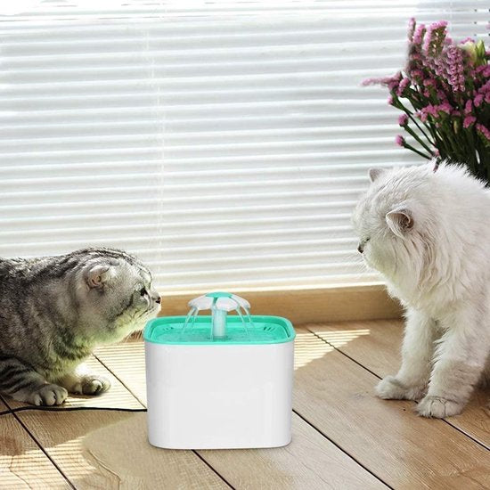 Drinkfontein Kat & Hond – Automatische Waterfontein – Ultra Stil & BPA-vrij - Water drinkbak - Huisdieren Waterdispenser met Filter – Drinkbak Konijnen/Huisdieren - Blauw
