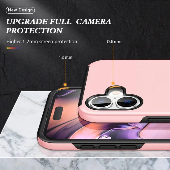 iPhone 16 Plus Hoesjes – Backcover met Vingerring – Magneet – Roze-Ilumina Benelux