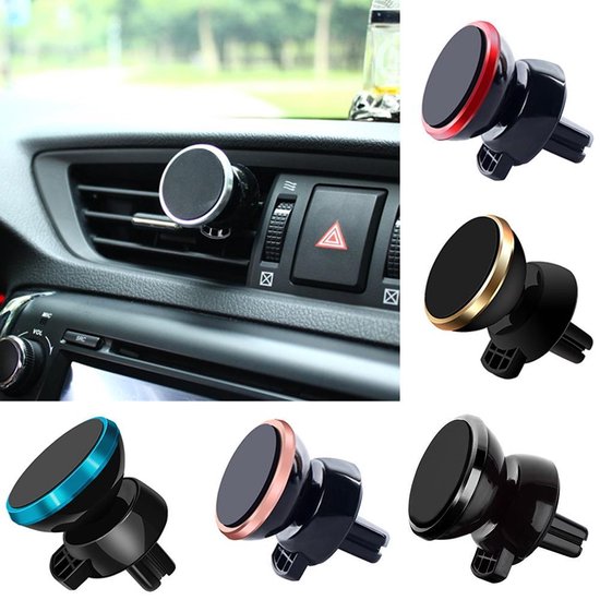 Telefoonhouder auto – Magnetisch – Ventilatierooster montage – Universeel – Zwart-Telefoonhouders-Ilumina Benelux