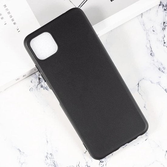 Flexibele achterkant Silicone hoesje zwart Geschikt voor: Samsung Galaxy A22 4G
