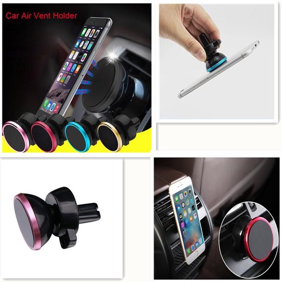Telefoonhouder auto – Magnetisch – Ventilatierooster montage – Universeel – Zwart-Telefoonhouders-Ilumina Benelux