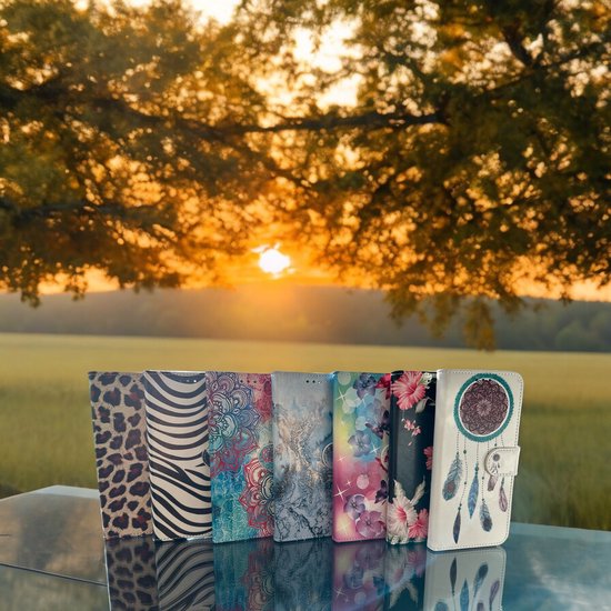 Elite Bookcase Geschikt voor: Samsung Galaxy A51 Hoesje met Magnetische Sluiting en Pasjeshouder - Bloemen Print