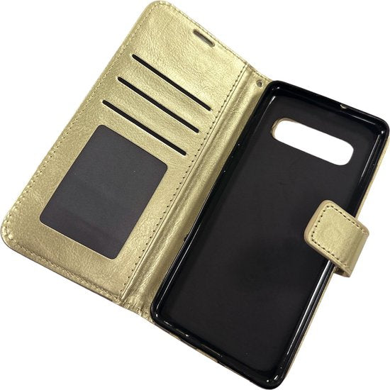 Samsung Galaxy S8 Plus Hoesjes – Portemonnee Hoes – Pasjeshouder – Magneetsluiting – Goud-Ilumina Benelux