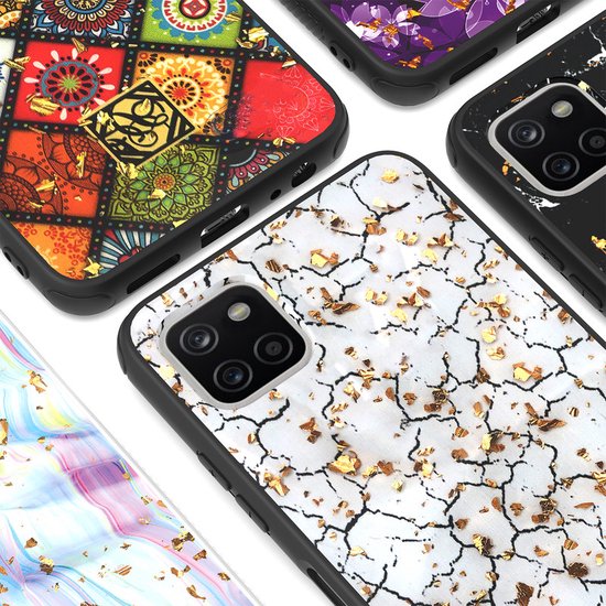 Samsung Galaxy A22 5G Hoesjes – Siliconen Backcover – Schokbestendig – White Marble Print – Wit-Ilumina Benelux