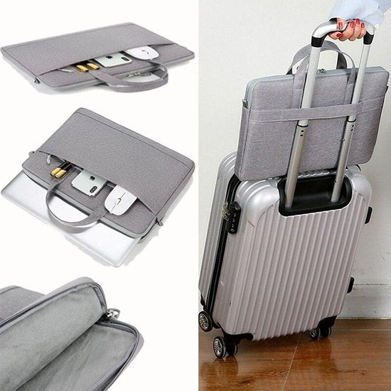 Laptop sleeve 15.6 inch – Geschikt voor MacBook – Beschermhoes met rits – LBA131 – Zwart-Laptoptas-Ilumina Benelux