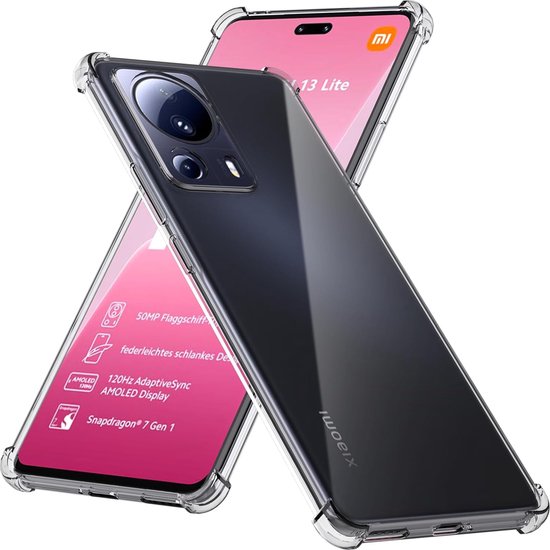 Xiaomi 13 Lite Hoesjes – Soft TPU Siliconen Backcover – Schokbestendig – Transparant-Ilumina Benelux