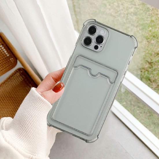 iPhone 11 Pro Max Hoesjes – TPU Backcover – Schokbestendig – Pasjeshouder – Grijs-Ilumina Benelux