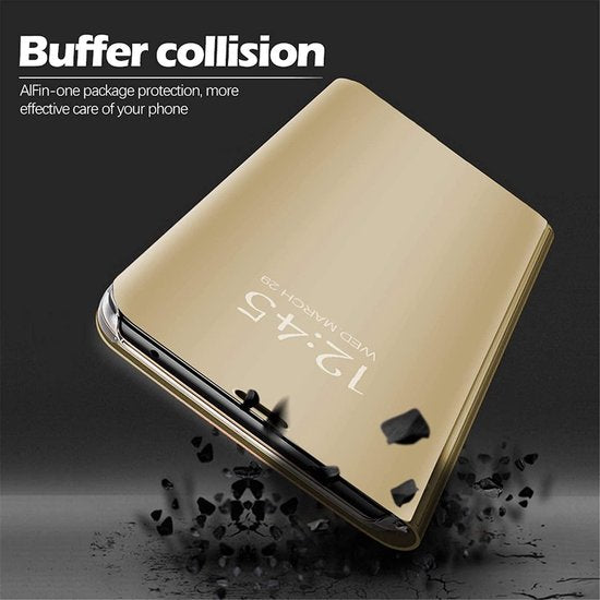 Spiegel Cover - Hoesje - Clear View Case Geschikt voor: Samsung Galaxy A40 - Goud