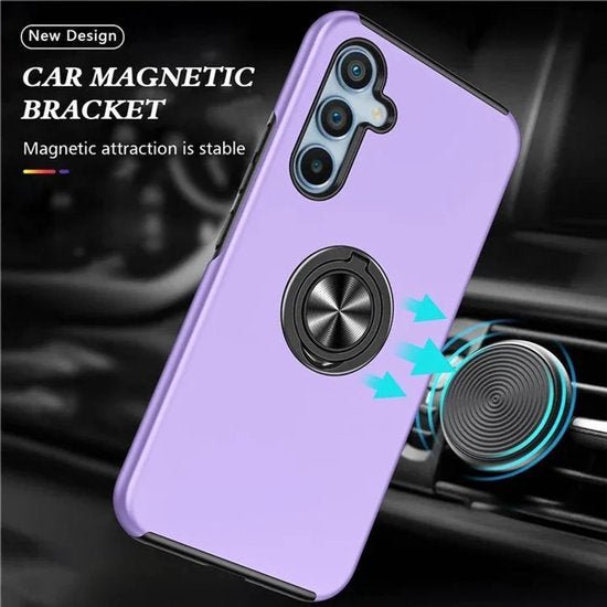 Samsung Galaxy A15 Hoesjes – Backcover met Vingerring – Grip & Standaard – Paars-Ilumina Benelux