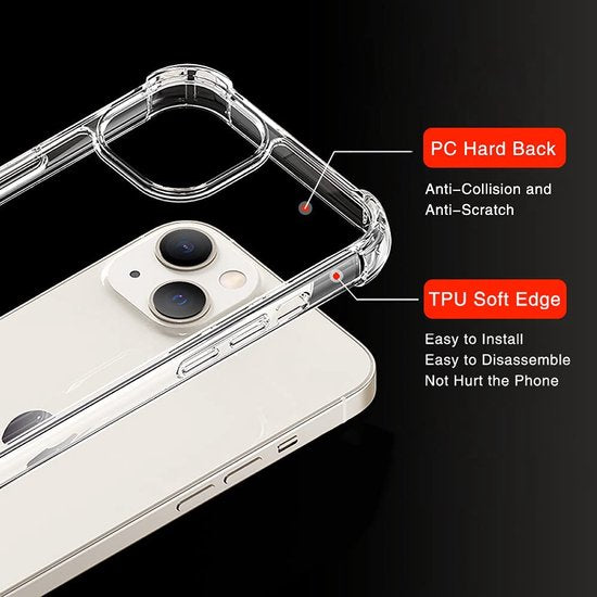 iPhone 13 Pro Max Hoesjes – Schokbestendige Siliconen Backcover – 2 Pack Screenprotector Gehard Glas – Transparant-Ilumina Benelux