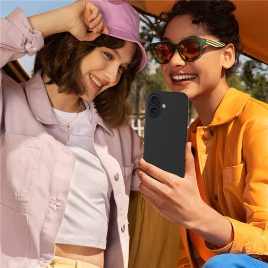 iPhone 16 Hoesjes – Liquid Siliconen Backcover – Soft Touch – Schokbestendig – Zwart-Ilumina Benelux