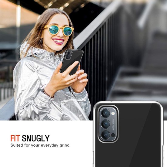 Oppo Reno 4 5G Hoesjes – Transparante TPU Siliconen Backcover – Soft Case – 3x Screenprotector Gehard Glas-Ilumina Benelux