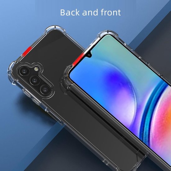 Anti-Shock silicone hoesje met 2 Pack Screenprotector Glas Geschikt voor: Samsung Galaxy A05s