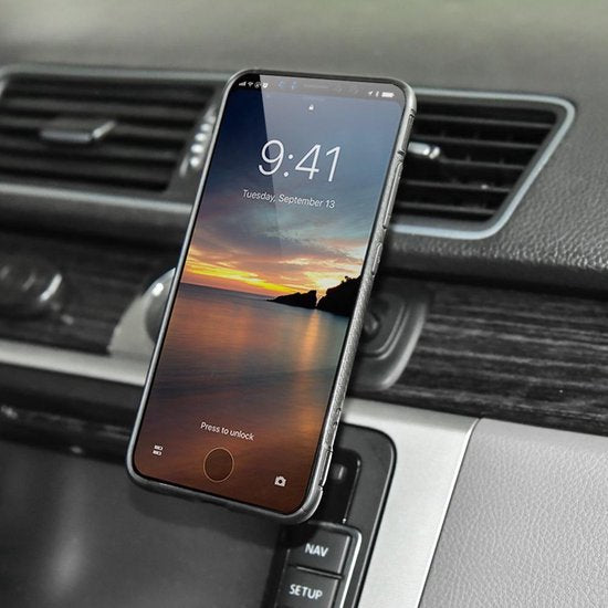Telefoonhouder auto – Magnetisch – 3M plakmontage – 360° draaibaar dashboard – Zwart-Ilumina Benelux