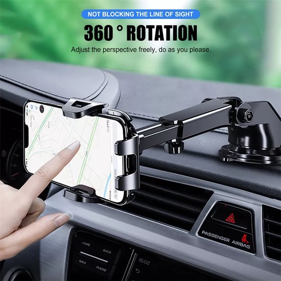 Telefoonhouder auto – Extra sterke zuignap – Dashboard & voorruit – Universeel verstelbaar – Zwart-Ilumina Benelux