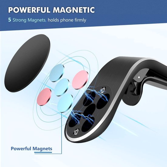 Telefoonhouder auto – Magnetisch Ventilatierooster – Sterke Magneet – Universeel – Zwart-Telefoonhouders-Ilumina Benelux