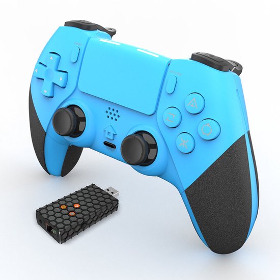 PS5 Controller – Draadloze Gamepad met Back Buttons – Turbo & Touchpad – Dubbele Vibratie & 3.5mm Audio – Blauw-Ilumina Benelux
