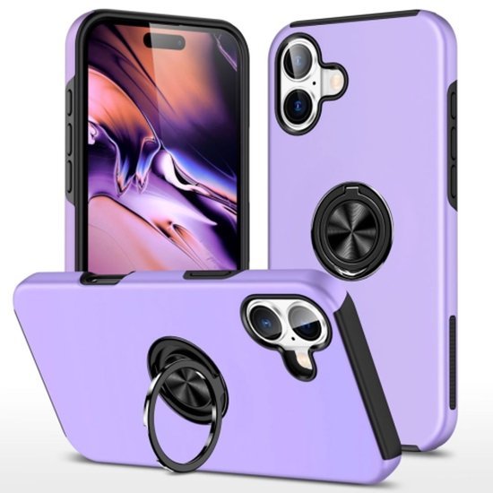 Samsung Galaxy A06 Hoesjes – Backcover met Vingerring – Extra Grip – Paars-Ilumina Benelux