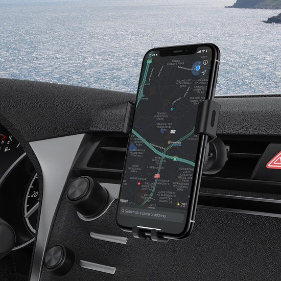 Telefoonhouder auto – Ventilatierooster Triclamp – Universeel – 360° Draaibaar – Zwart-Telefoonhouders-Ilumina Benelux
