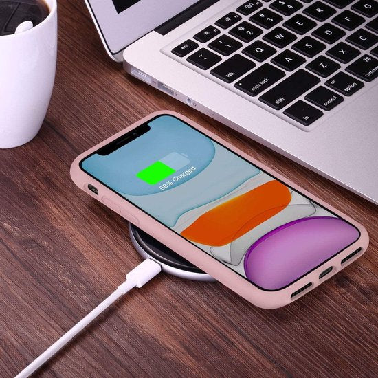iPhone 12 Mini Hoesjes – TPU Siliconen Backcover – Inclusief 2x Gehard Glas Screenprotector – Lichtroze-Ilumina Benelux