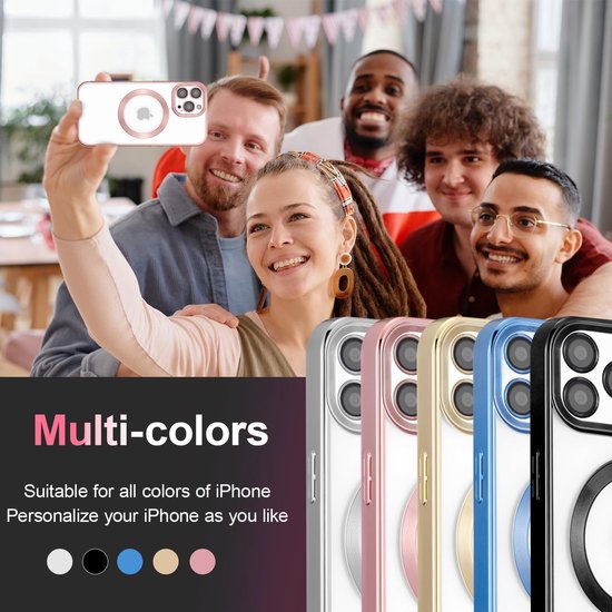 iPhone 15 Pro Hoesjes – Magnetische Backcover met MagSafe – Camera Lens Protector – Roségoud-Ilumina Benelux