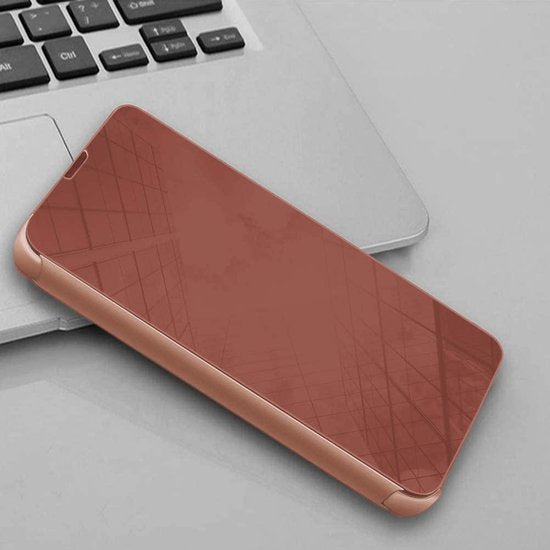 Spiegel Cover - Hoesje - Clear View Case Geschikt voor: Samsung Galaxy A41 - Roségoud