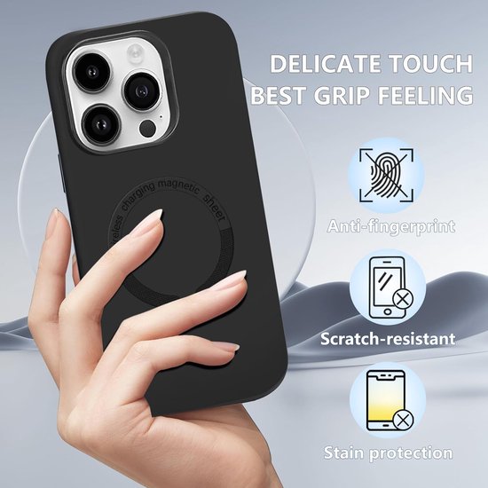 iPhone 11 Pro Hoesjes – Magnetische Siliconen Backcover – MagSafe – Krasbestendig – Lichtroze-Ilumina Benelux
