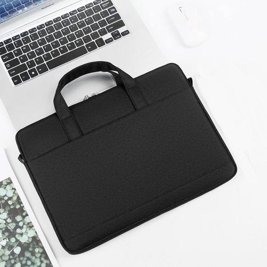 Laptop sleeve 15.6 inch – Geschikt voor MacBook – Beschermhoes met rits – LBA131 – Zwart-Laptoptas-Ilumina Benelux