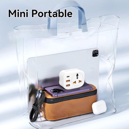 USA/EU/CN naar VAE VK HK-stekkeradapter, Type G-reisadapter, universele stopcontact-reisadapter met 2 USB-poorten en USB-C-poorten voor zakenreizen, vakanties, hotels en luchthavens - wit