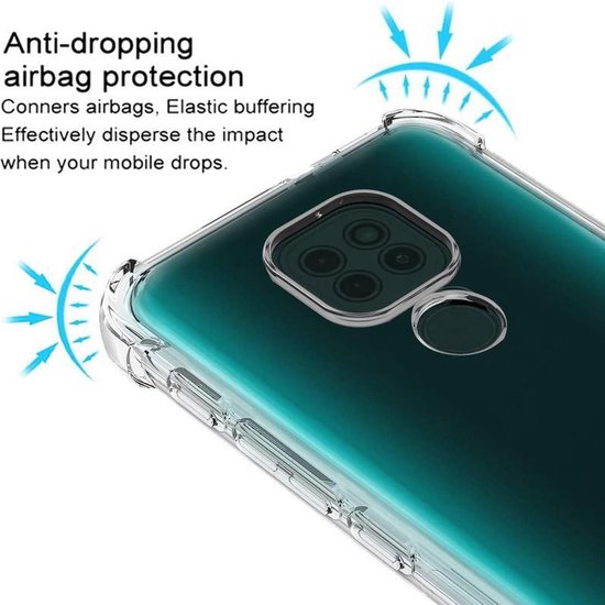 Motorola Moto G9 Play/E7 Plus Hoesjes – Siliconen Backcover – Schokbestendig – Transparant + 2x Screenprotector-Ilumina Benelux