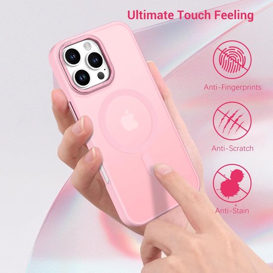 iPhone 17 Hoesjes – Matte Backcover MagSafe Compatibel – Schokbestendig – Roze-Ilumina Benelux