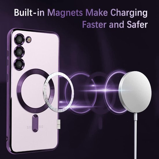 Samsung Galaxy S23 Hoesjes – Magnetische MagSafe Backcover TPU – Camerabescherming – Paars